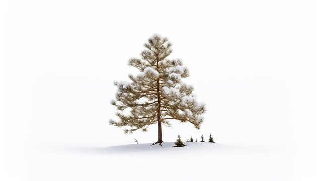 Frozen Beauty: Pine Trees Adorned with Winter’s Kiss, generative ai