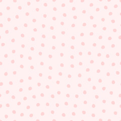 Vector illustration. Seamless pattern. Pastel pink background with dots, love, happiness, templates, cards, wallpapers, for website, brochure, advertisement, social media