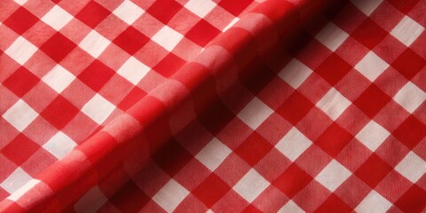 Fototapeta na wymiar Checkered tablecloth texture for product display or design layout.