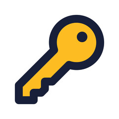 key flat line icon