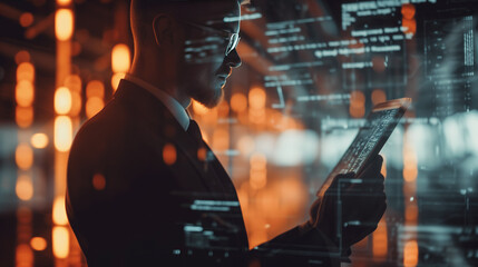 Futuristic Data Analysis and Visualization Collection with Professional Touch – Modern Technology, Glowing Screens, and Transparent Interfaces