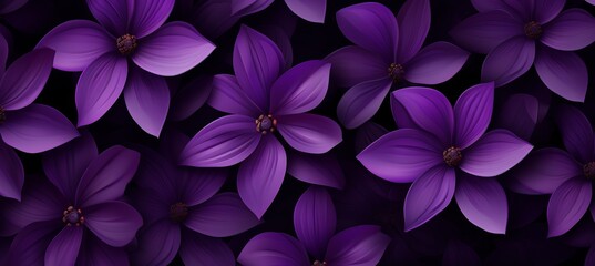 Seamless abstract purple flower petals and leaves background pattern