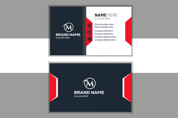 Red and black creative business card ,modern  business card and name card horizontal simple clean template vector design.