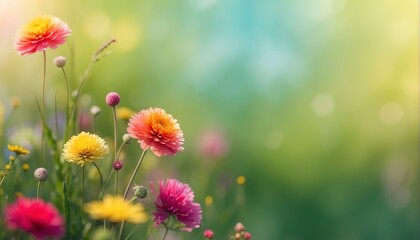 Meadow flower decoration with soft focus light and bokeh background
