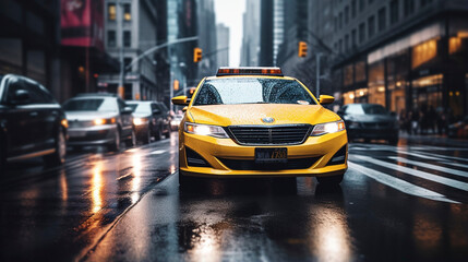 Downtown Chronicles: Taxis Roaming City Streets, Generative AI
