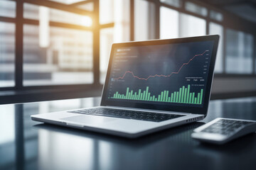 Market analysis infographics shows real-time changes in current stock prices. screen to statistical report and discuss financial data. traders and investors analyze price patterns, identify trends