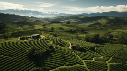 Drone Shot of Coffee Plantation 
