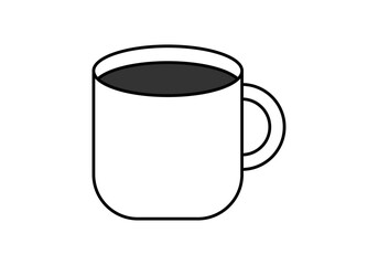 Icono negro de una taza con café.