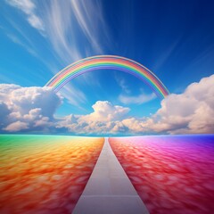Open sky seven colored rainbow image Generative AI