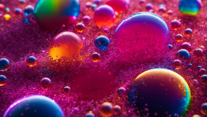 Let your imagination run wild with 3D liquid bubbles that come to life in a rainbow of neon hues. generative AI