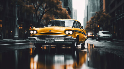 Taxi Rush Hour: Yellow Cabs in the Urban Flow, Generative AI