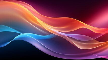Obraz premium abstract colorful glowing wavy perspective with fractals and curves background 16:9 widescreen wallpapers