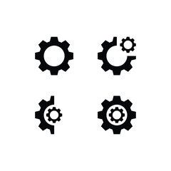 Gear icons with various shapes vector