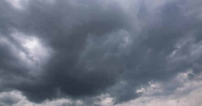 Timelapse of dark ominous storm clouds