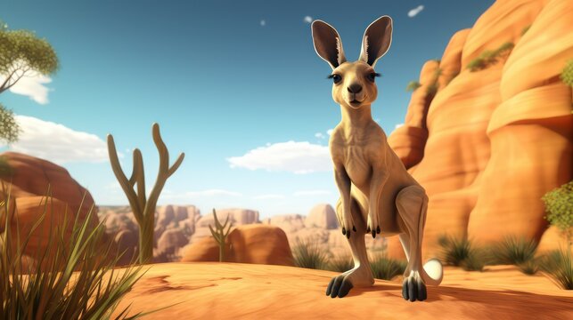 kangaroo in the desert