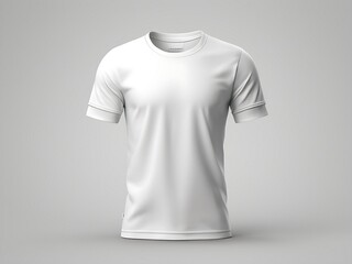 Blank White T-Shirts Mock-up hanging on white wall, front and rear side view. Ready to replace your design
 - obrazy, fototapety, plakaty