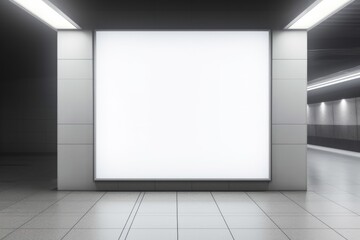 City light mall shop template, blank board mockup. Digital media white screen modern panel