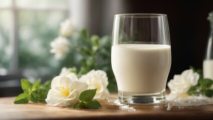 Obraz na płótnie Canvas glass of milk