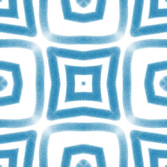 Mosaic seamless pattern. Blue symmetrical