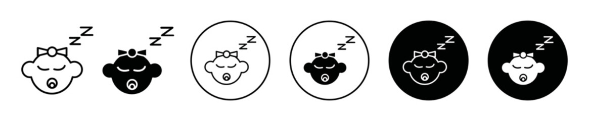 sleeping baby Line Art Logo set. sleeping baby Vector Illustration