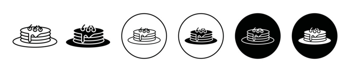 pancake Line Art Logo set. Pancake Vector Illustration
