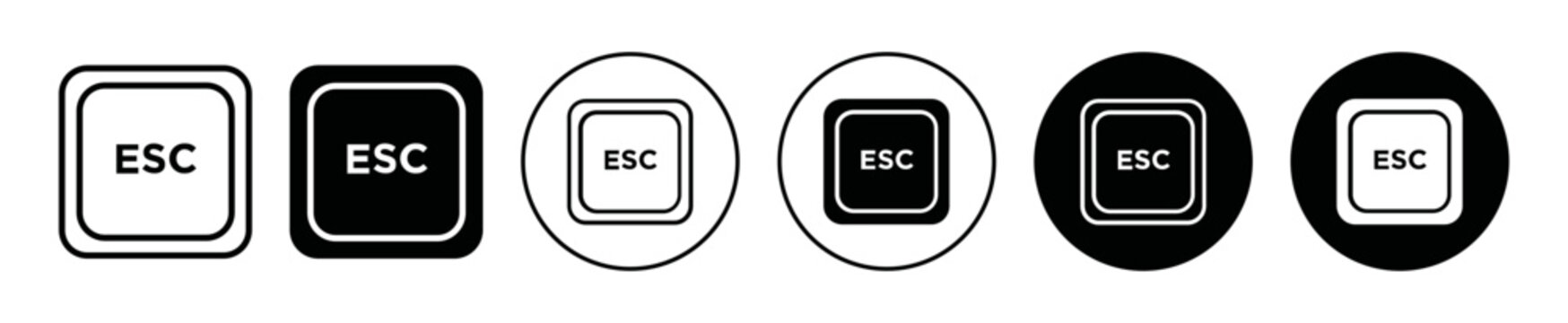 ESC Line Art Logo set. ESC key Vector Illustration