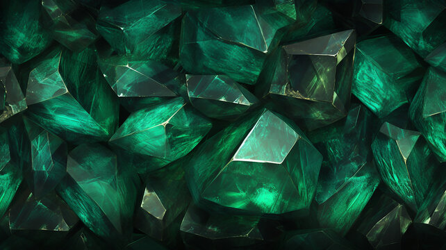 Emeralds. 3D illustration. 3D CG. High resolution.