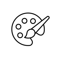 Paint brush outline icons, minimalist vector illustration ,simple transparent graphic element .Isolated on white background