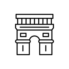  Arc de triumph outline icons, minimalist vector illustration ,simple transparent graphic element .Isolated on white background