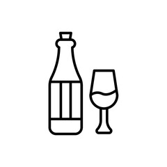 Wine outline icons, minimalist vector illustration ,simple transparent graphic element .Isolated on white background