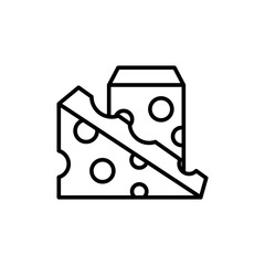 Cheese outline icons, minimalist vector illustration ,simple transparent graphic element .Isolated on white background