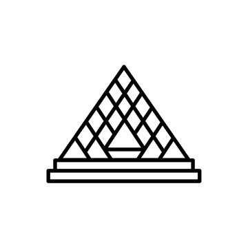 Louvre museum outline icons, minimalist vector illustration ,simple transparent graphic element .Isolated on white background