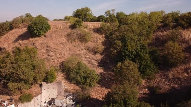 Drone view of the Testaccio neighborhood, Roma Italy, Monte dei cocci