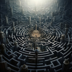 3d maze with labyrinth