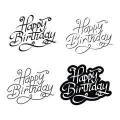 Handwritten  brush lettering of Happy Birthday , Typography design.