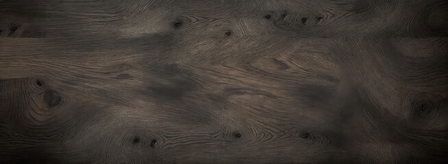 Close up abstract dark brown wooden texture with high resolution photo. wood texture background. Wide format black natural texture desktop background.