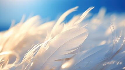 A close up of a bunch of white feathers. Generative AI. - Powered by Adobe