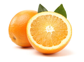 Orange fruit on the white background 