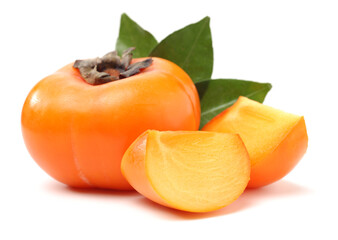 persimmon on white background