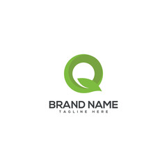 Alphabet O letter green leaf ecology nature logo element vector.