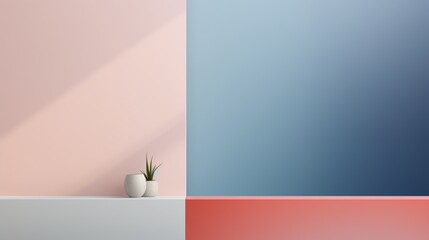 Minimalist interior design with four pastel colors.