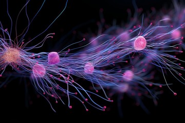 Illustration of the complex neural network in the human brain with exquisite detail