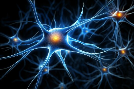 Detailed graphical illustration of the complex neural network within the human brain
