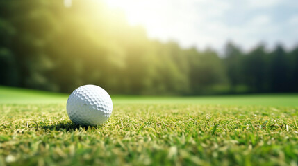 Sporty Lifestyle: Golf Ball Ready for the Swing, Generative AI