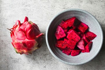 a bowl of cut dragon fruit