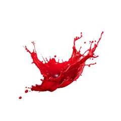 Splash red paint isolated on transparent, Generative AI