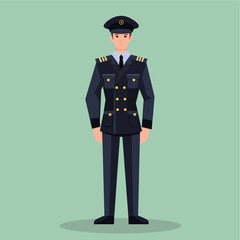 vector flat military officer