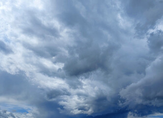Naklejka na ściany i meble dark blue and gray clouds over Slovenia - sky before storm