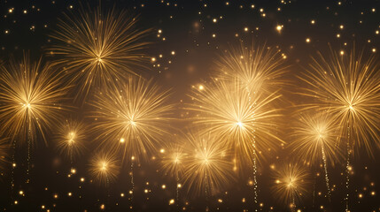 Fototapeta premium Beautiful creative holiday background with fireworks and sparkles