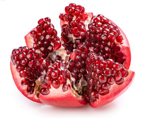 Pomegranate on white background, Pomegranate with slices isolate on white with clipping path.